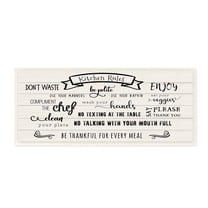 Stupell Indtries Kitchen Rules List Family Happiness Motivational Phrases,17 x 7,Design by CAD Designs