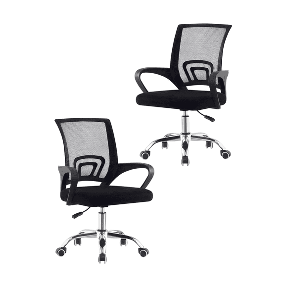 Kit 2 Sillas de Escritorio OLU para Oficina con Respaldo Tela de Malla Negro olu Begonia/Silla Oficina Ergonomica/Mesh