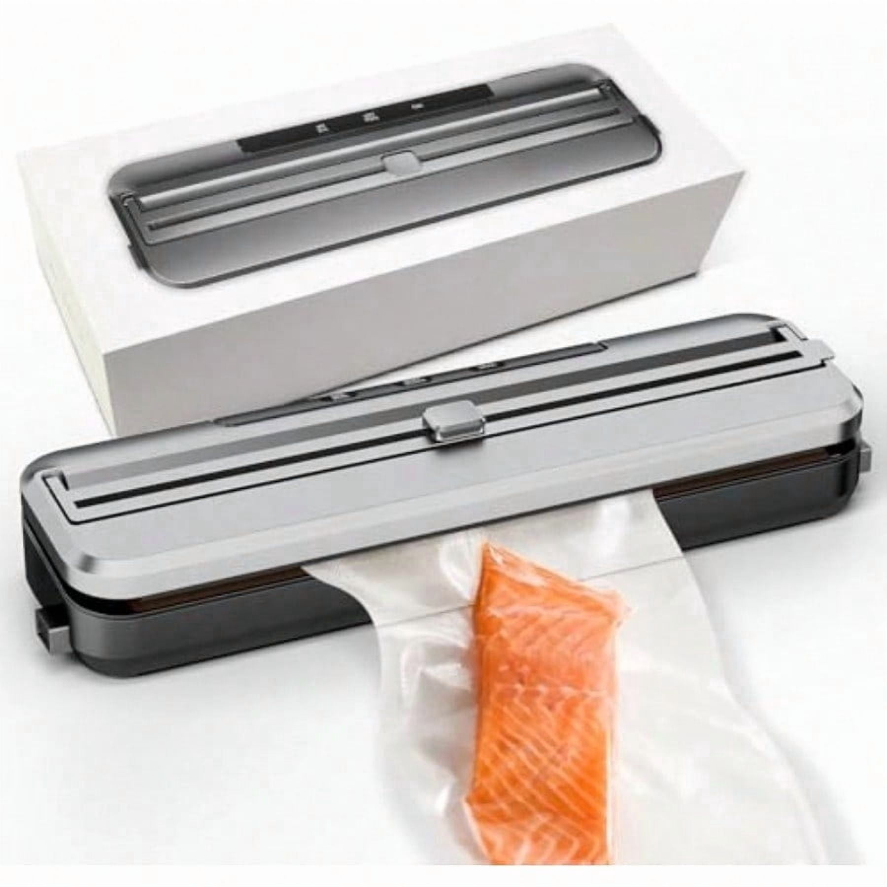 Food Vacuum Sealer Machine 4-in-1 Automatic with Built-in Cutter and 30 Bags 8-15s Fast Airtight Sealing for Meat/Vegetables/Fruits/Snacks