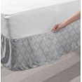 thumbnail image 2 of Damask Grey Bed Skirt, Vintage Repetitive Pattern with Flowers and Antique Motif, Elastic Bedskirt Dust Ruffle Wrap Around for Bedding Decor, 4 Sizes, Purpleblue Taupe, by Ambesonne, 2 of 2