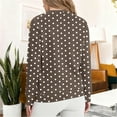 thumbnail image 3 of UTSJKR Women Oversized Polka Dot Print Sweatshirt Drop Shoulder Fashion Spring Crewneck Y2K Aesthetic Pullover Cozy Fleece Sweater Coffee XL, 3 of 5