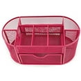 thumbnail image 4 of Space Saving Desk Tidy Multi-Functional Metal Wire Mesh 9 Compartment Office/School Supply Desktop Organizer Caddy W/Large Drawer, 4 of 6