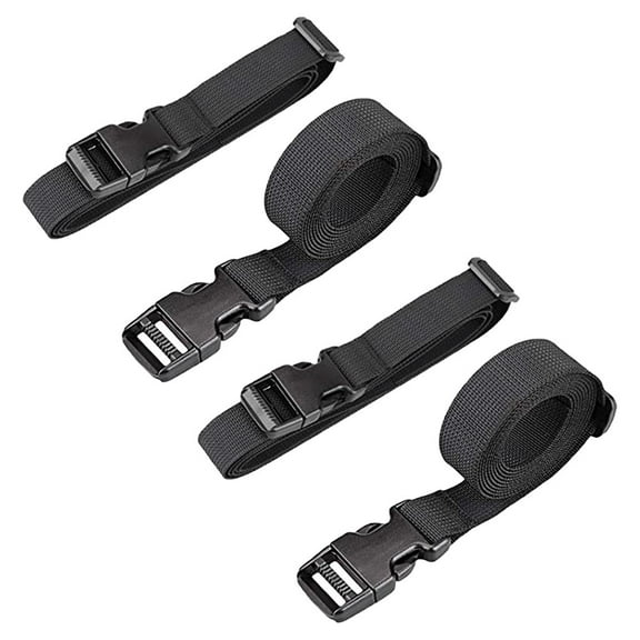 Worgeous Black Adjustable Luggage Straps with Buckle Design for Fixing Use Made of Durable Nylon 4 Pieces