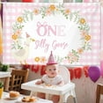 thumbnail image 4 of Pink One Silly Goose Cute Backdrop Silly Goose 1st Birthday Decorations for Boy Green Gingham 1st Birthday Party Banner Cute Cartoon Birthday Party Supplies, 4 of 4