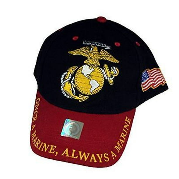USMC ONCE A ALWAYS A MARINE EMBROIDERED HAT CAP EGA GLOBE ANCHOR - Walmart.com