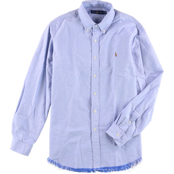 Camisa con Botones Ralph Lauren para Hombre Azul Extragrande