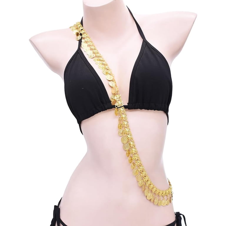 Vintage Coin Tassel Shoulder Epaulete Chain Antique Gold  display picture 2