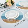 thumbnail image 4 of SKYSONIC Summer Beach Starfish & Seashell Round Placemats for Dining Table Non-Slip Heat-Resistant Polyester Table Mats Set of 4 Washable Table Mats for Kitchen Dining Table Decoration (895), 4 of 5