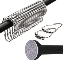 BeGrit Adjustable Shower Curtain Rod, Heavy Duty Stainless Steel Tension Rod 31-80 Inch, No-Drill Rust-Proof Bathroom Curtain Rod with 30lb Capacity for Home Use