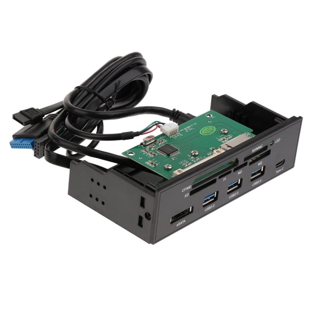 USB3.0 5.25 '' Computadoras de escritorio Panel frontal interno Lector de múltiples tarjetas Negro