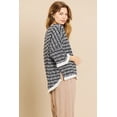 thumbnail image 2 of Heathered Striped Knit Bell Sleeve Round Neck Top, 2 of 5