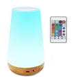 thumbnail image 2 of Luz de noche LED, lámpara de noche, luz de noche táctil que cambia de color, lámpara de escritorio recargable con control remoto para dormitorio, habitación de bebé y sala de estar, color madera, 2 of 5
