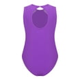 thumbnail image 2 of Aislor Kids Girls Sleeveless Keyhole Back Patchwork Gymnastics Leotard Kids Ballet Dance Unitard Purple 16, 2 of 5