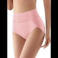 thumbnail image 2 of Ropa Interior Triangular Transpirable de Color Sólido para Mujer, Cintura Alta, Control de Abdomen y Levantamiento de Cadera. Rosa M, 2 of 9