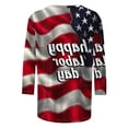 thumbnail image 4 of Xdegoge 4th of July Patriotic T Shirt for Women USA American Flag Three Quarter Sleeve Crewneck Stars And Stripes Happy Labor Day Graphic Print Breathable Summer Tops, 4 of 6