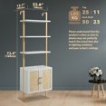thumbnail image 5 of ARKANTOS Ladder Bookshelf 5 Tier Adjustable Shelf Rattan Cabinet Wall Mounted Shelves Mist Oak, 5 of 8