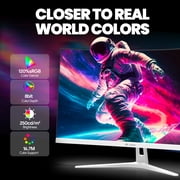 CRUA 27 200Hz Curved Gaming Monitor,FHD 1800R White Computer Monitor,120% sRGB,FreeSync,Low Motion Blur,HDMI & DP