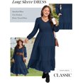 thumbnail image 4 of Women Plus Size Fall Dresses Long Sleeve V Neck Dress Maxi Casual Flowy Tiered 2026 Dress with Pockets, 4 of 5