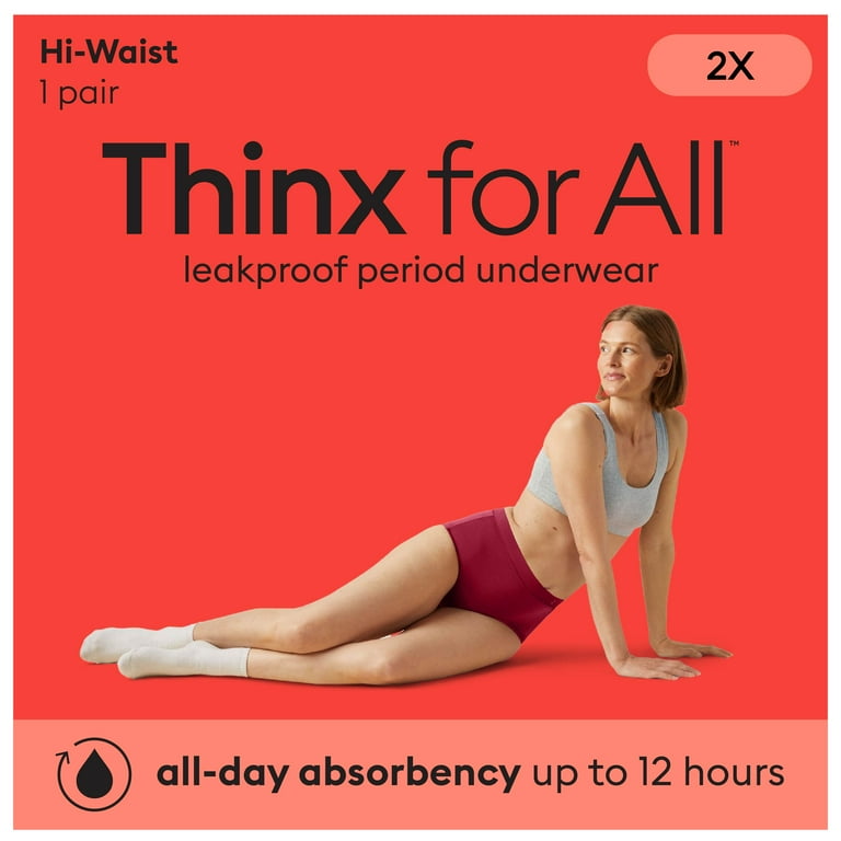 Thinx for All™ Women's Hi-Waist Period Underwear, All Day Absorbency,  Rhubarb