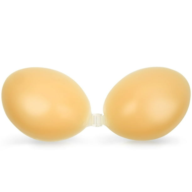 Sostén Adhesivo Sin Tirantes AURUZA Invisible Push Up Caqui