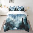 thumbnail image 2 of Manfei Woodland Jungle Plants 7pcs Bedding Comforter Set for Children Teens,Moutain Trees Queen Bedding Sets Super Cozy,Botanical Theme Queen Sheet Sets,Lightweight Room Decor,Reversible, 2 of 8