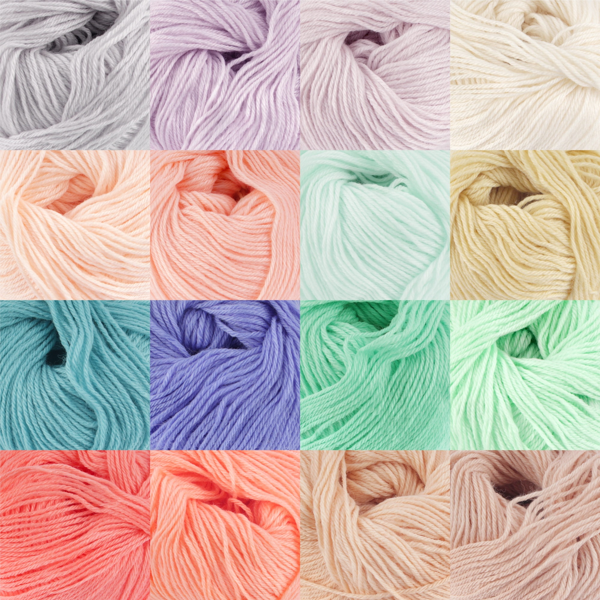 JubileeYarn Oasis Bliss Yarn - Baby Weight Acrylic Blend - 25g/Ball - Light Colors - 16 Balls