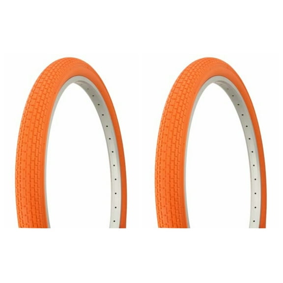 Tire set. 2 Tires. Two Tires Duro 26" x 2.125" Orange/Orange Side Wall HF-120A. Bicycle Tires, bike Tires, beach cruiser bike Tires, cruiser bike Tires