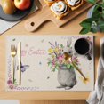 thumbnail image 2 of Happy Easter Placemats Set of 4, Cute Bunny Vintage Spring Flowers Butterfly Placemats for Dining Table, Place Mats for Kitchen Tabletop, Waterproof Wipeable Dining Table Mats Set, 2 of 9