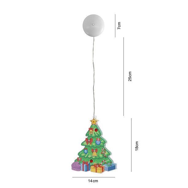 Pintura de diamante, luz nocturna Manual, palo para manualidades, pintura de taladro, decoración para sala de estar, cuadro colgante, luz Led con ventosa de Navidad