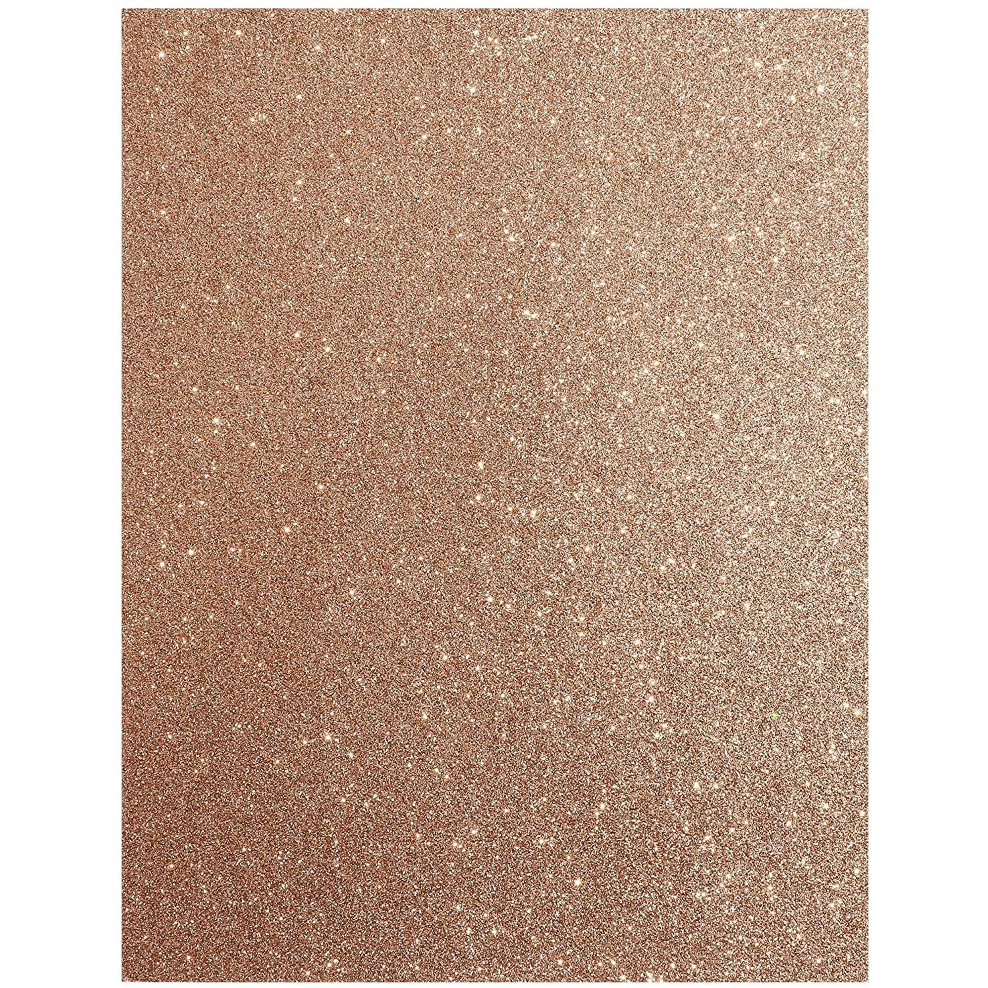 24 Pack Glitter Cardstock, 11 x 8.5 inches Rose Gold Sparkly Single