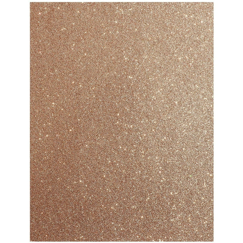 24 Pack Glitter Cardstock, 11 x 8.5 inches Rose Gold Sparkly Single