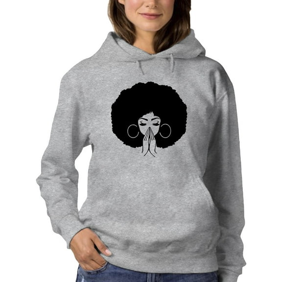 Girl With Big Afro And Earings Hoodie Women -GoatDeals Designs, Female Large