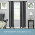 thumbnail image 2 of Kenney Irvington Standard Steel Decorative Window Curtain Rod, 36-66" Adjustable Length, 3/4" Dia., Matte Black, 2 of 5