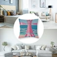 thumbnail image 5 of Fenyluxe Vintage Summer Beach Pink Slipper Throw Pillow Covers Blue Ocean Seaside Tropical Palm Starfish Scallops Pillowcase Cushion Cover Decorative Home Sofa Couch Bed 2pcs White, 5 of 7