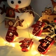 thumbnail image 4 of Cadena de luces LED de hierro para Navidad, diseño de árbol de Navidad, muñeco de nieve, Papá Noel, luces a batería, USB, 4 of 6
