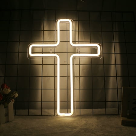 

Hello Rosa Jesus Cross LED Neon Light Signs for Bedroom Home Christmas New Year Wedding Party Wall Art Decoration