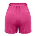 thumbnail image 3 of Shorts for Women Running Swim Athletic Solid Color Wrinkle Cloth High Waist Pocket Shorts, 3 of 7