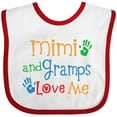 thumbnail image 3 of Inktastic Mimi and Gramps Love Me Boys or Girls Baby Bib, 3 of 4