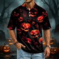 thumbnail image 2 of JULMCOMO Halloween Polo Shirts for Men Pumpkin Bat Castle Print Quick Dry Short Sleeve Casual Loose Golf Shirts Holiday Party Graphic Tees Saffron XL, 2 of 6