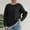 Black, variant on Uaswgudfs Women's Autumn/Winter Crew Neck Sweater: Striped Collar/Cuffs/Hem Accents, Oversized Cozy Fit