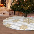 thumbnail image 6 of Sikiie Gold Snowflake 30-48 inches {designName} Print Christmas Tree Skirt Snowman Xmas Tree Skirt with Edge Christmas Decorations for Holiday Party-30", 6 of 7