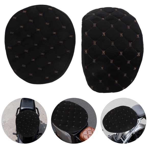 OUNONA Black Motorcycle Seat Cover Plush Cushion Set for Scooter, Moped, Comfortable and Cozy Riding Accessory