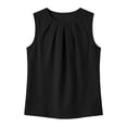 thumbnail image 6 of GUACER Women's Pleated Crew Neck Tank Top Loose Fit Sleeveless Blouses Summer Casual Flowy Camisole, 6 of 7