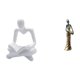 thumbnail image 1 of Figura de pensador abstracto,Estatua de pensador abstracto,decoración para el hogar,Figura humana decorativa para oficina,coleccionable,Figura de mujer africana,Estatua de dama tribal africana, 1 of 8
