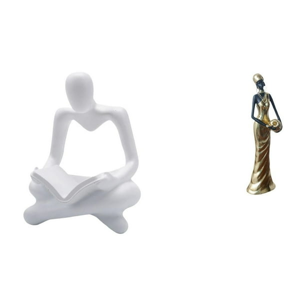 Figura de pensador abstracto,Estatua de pensador abstracto,decoración para el hogar,Figura humana decorativa para oficina,coleccionable,Figura de mujer africana,Estatua de dama tribal africana
