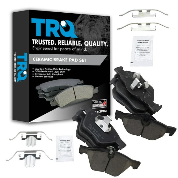 TRQ Posi Ceramic Disc Brake Pad Set Front & Rear Kit for 08-13 BMW 128I New BFA12971