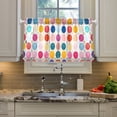 thumbnail image 2 of Yayeee Kitchen Curtains Tier Pair Light Filtering 27"x36" Rod Pocket Short Cafe Window Panel, Colorful Circles, 2 of 7