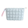 thumbnail image 1 of Bolsa de maquillaje de viaje, bolsa de aseo acolchada, cierre de cremallera, accesorios estéticos. Azul, 1 of 9
