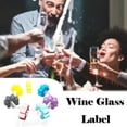 thumbnail image 4 of Wine Silicone Identifier Glass Wine Label Identifier Wine Marker Glass Red Kitchen，Dining Bar, 4 of 6