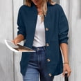 thumbnail image 3 of Yokua Corduroy Jackets for Women Button Down Bomber Jacket Stand Collared Long Sleeve Varsity Y2k Stylish Casual, 3 of 8